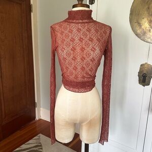 Free People Lace Turtleneck